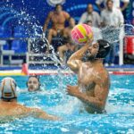 Vízilabdázók mérkőzés közben