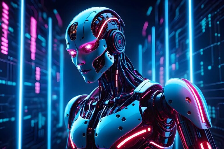 Mesterséges intelligenciát szimbolizáló robot