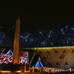 Tűzijáték a Nagy Egyiptomi Múzeum nyitó ünnepségén