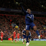 Dembelé a Bajnokok Ligája első mérkőzésén a londoni Emirates Stadionban 2025. április 29-én