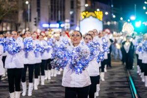 Mazsorettek Debrecen belvárosában