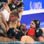 A magyar válogatott tagjai a belgrádi férfi vízilabda Európa-bajnokság elődöntőjében