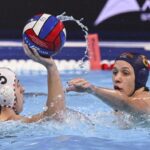 Vízilabdázók mérkőzés közben