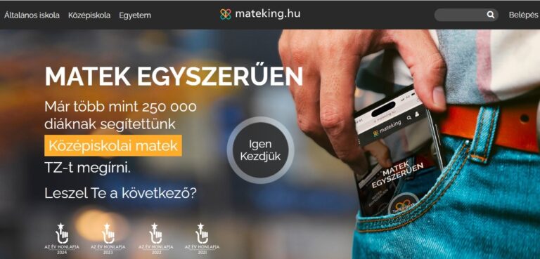 Mateking díjnyertes honlap