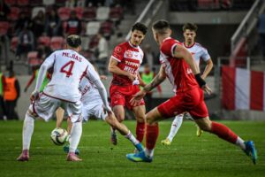 Meccs közben a DVTK labdarúgói